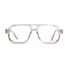 Aviator Transparent Amber Eyeglasses