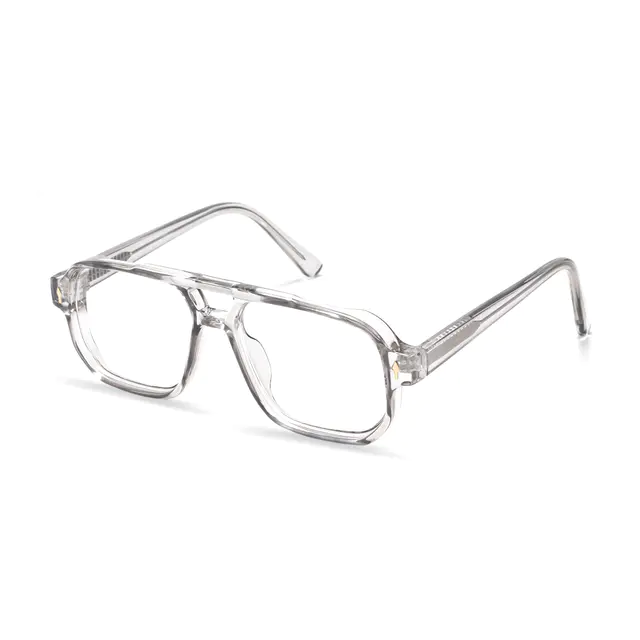 Aviator Transparent Gray Eyeglasses