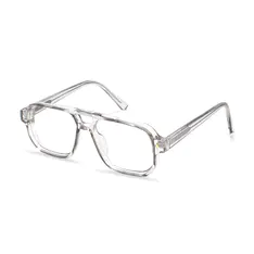 Aviator Transparent Gray Eyeglasses