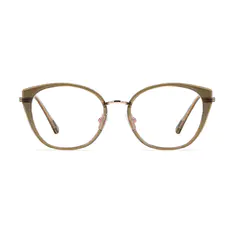 Cat-eye Transparent Green Eyeglasses