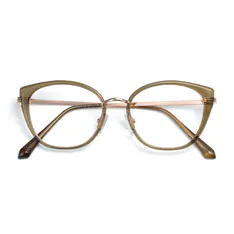 Cat-eye Transparent Green Eyeglasses