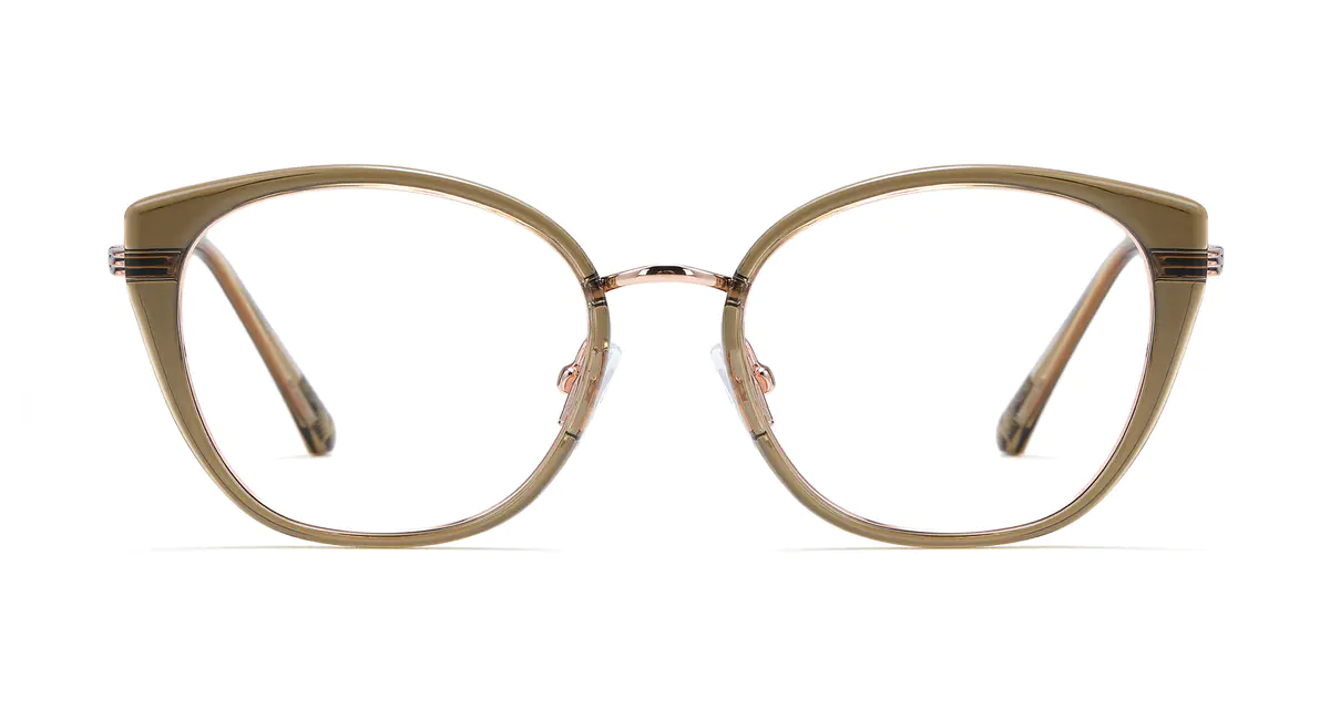 Cat-eye Transparent Green Eyeglasses