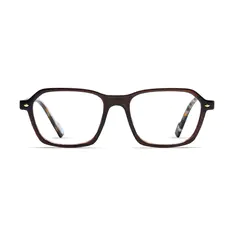 Rectangle Transparent Brown Eyeglasses