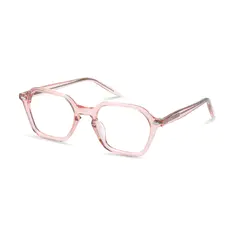 Geometric Transparent Pink Eyeglasses