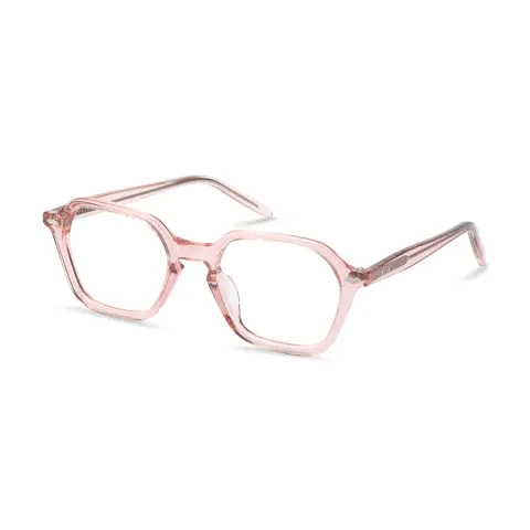 Geometric Transparent Pink Eyeglasses