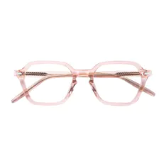 Geometric Transparent Pink Eyeglasses