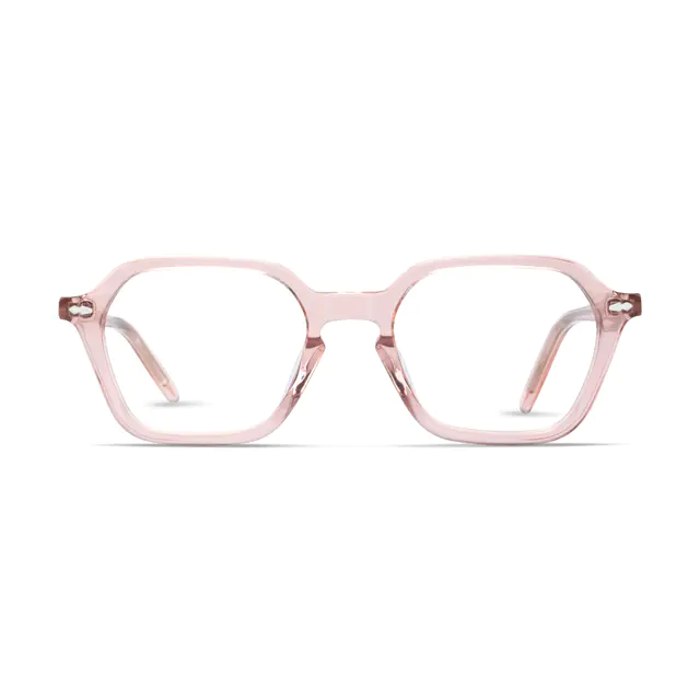 Geometric Transparent Pink Eyeglasses