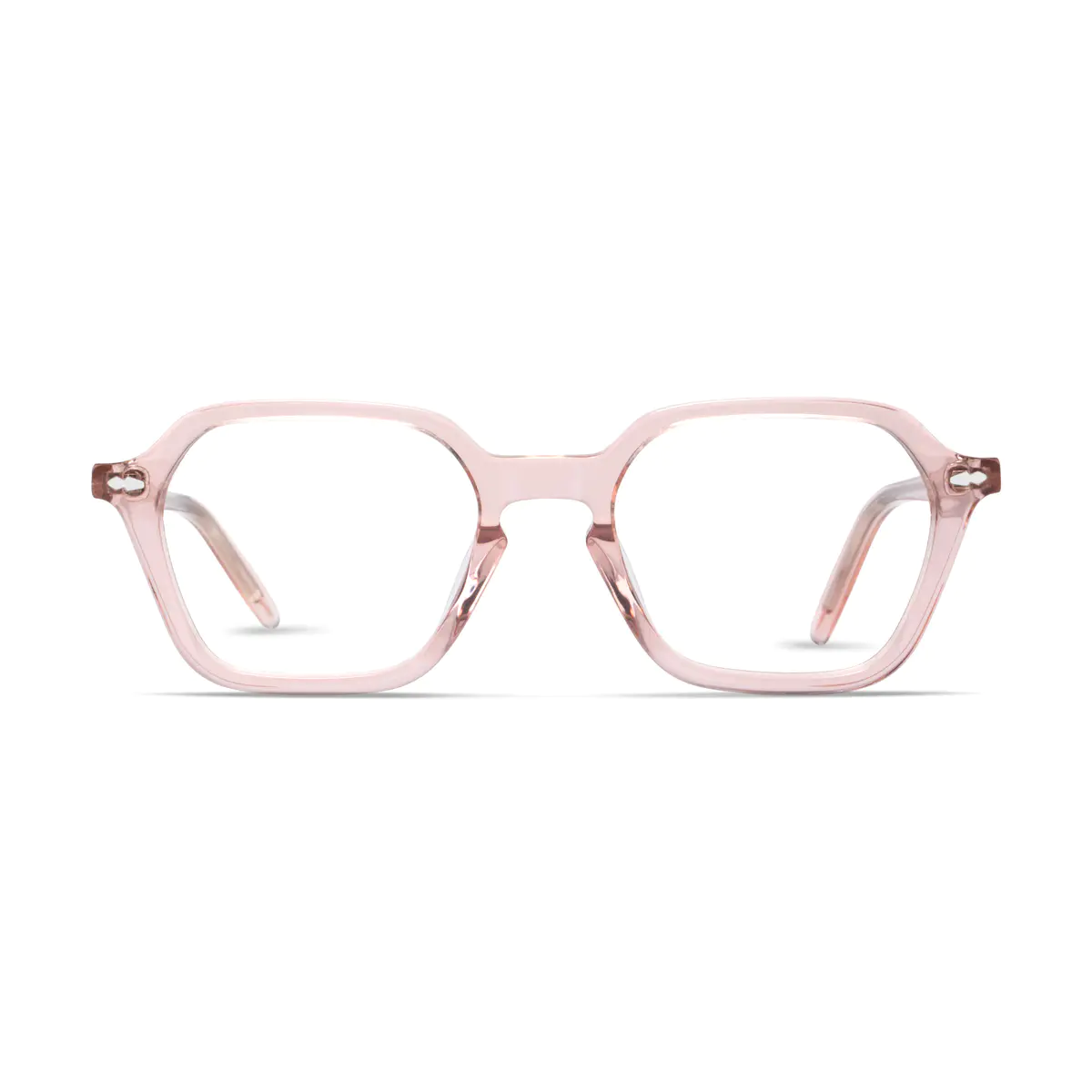 Geometric Transparent Pink Eyeglasses