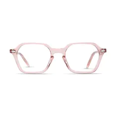 Geometric Transparent Pink Eyeglasses