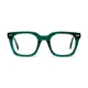Square Transparent Green Eyeglasses