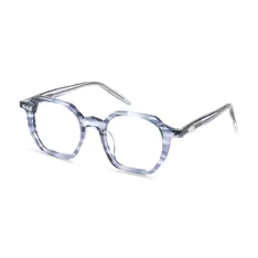Square Blue Striped Eyeglasses