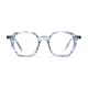 Square Blue Striped Eyeglasses