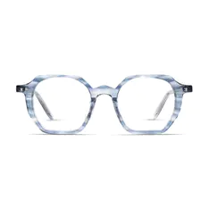 Square Blue Striped Eyeglasses