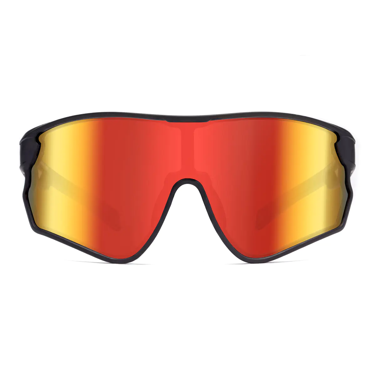 Rectangle Iridescent Red Cycling Sunglasses