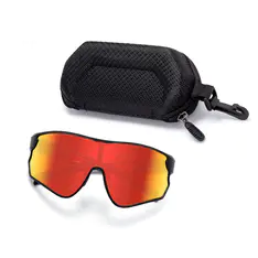 Rectangle Iridescent Red Cycling Sunglasses