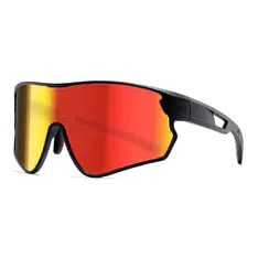 Rectangle Iridescent Red Cycling Sunglasses