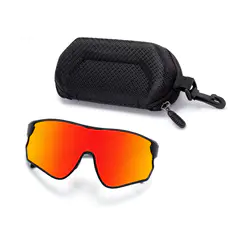 Photochromic Iridescent Red Cycling Eyeglasses