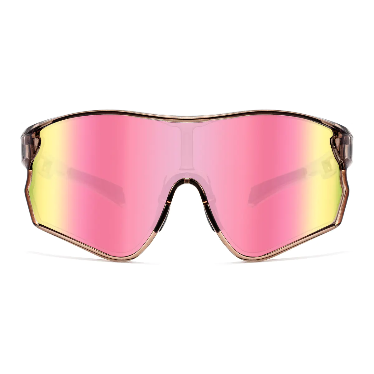 Rectangle Iridescent Pink Cycling Sunglasses