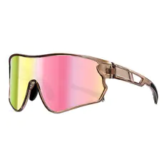 Rectangle Iridescent Pink Cycling Sunglasses