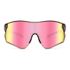 Rectangle Iridescent Pink Cycling Sunglasses