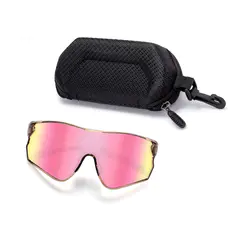 Rectangle Iridescent Pink Cycling Sunglasses
