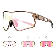 Rectangle Iridescent Pink Cycling Sunglasses