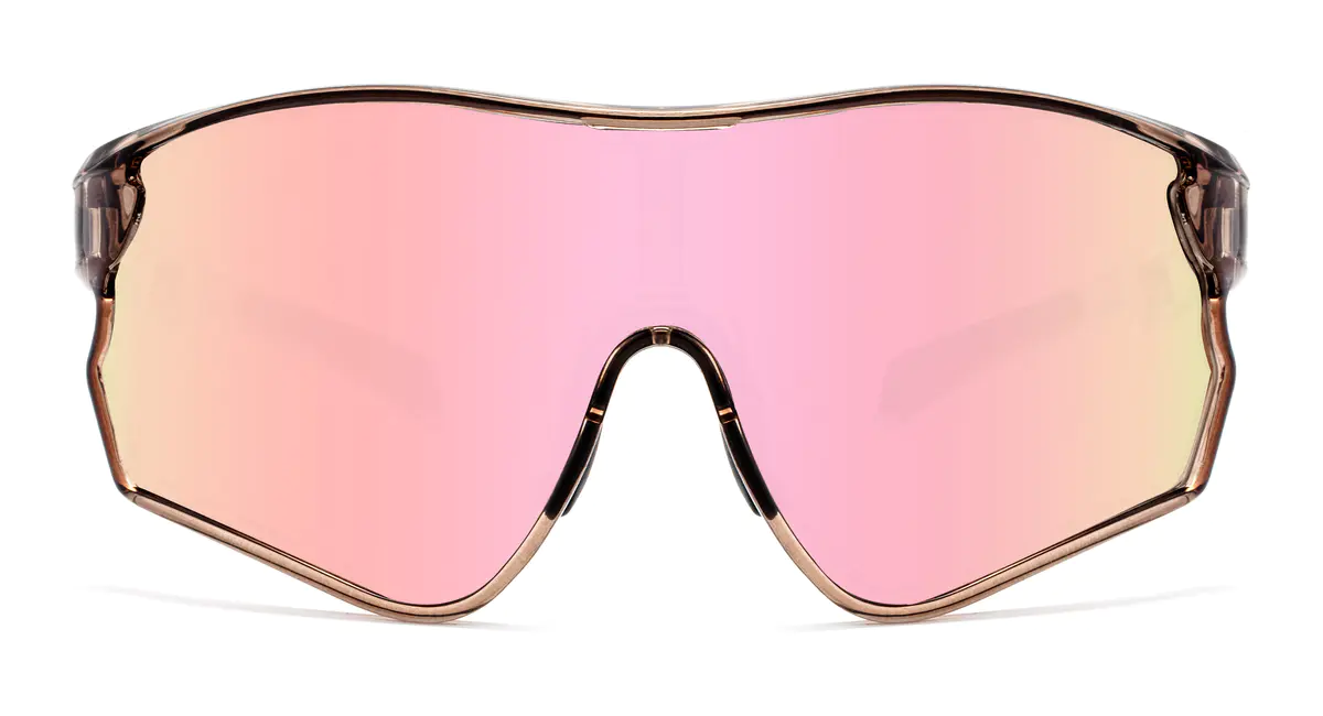 Photochromic Iridescent Pink Cycling Eyeglasses