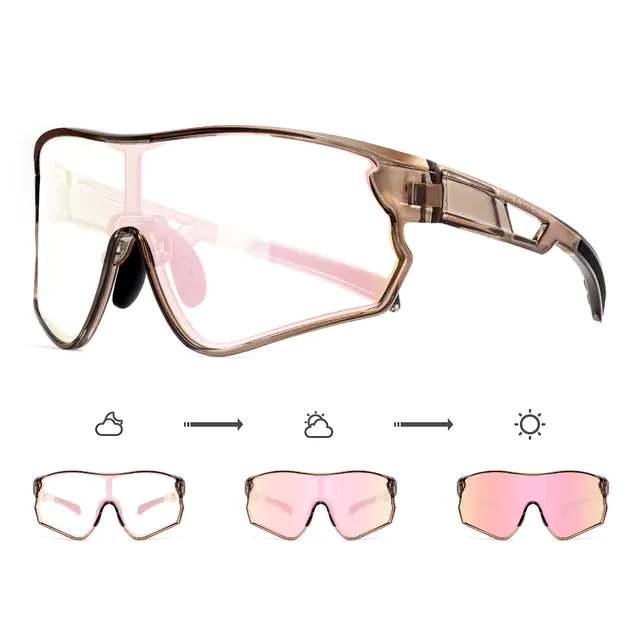 Photochromic Iridescent Pink Cycling Eyeglasses