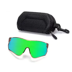 Photochromic Iridescent Green Cycling Eyeglasses