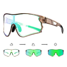 Photochromic Iridescent Green Cycling Eyeglasses