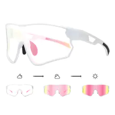Photochromic Iridescent Pink Cycling Eyeglasses