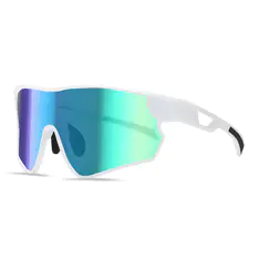 Rectangle Iridescent Green Cycling Sunglasses