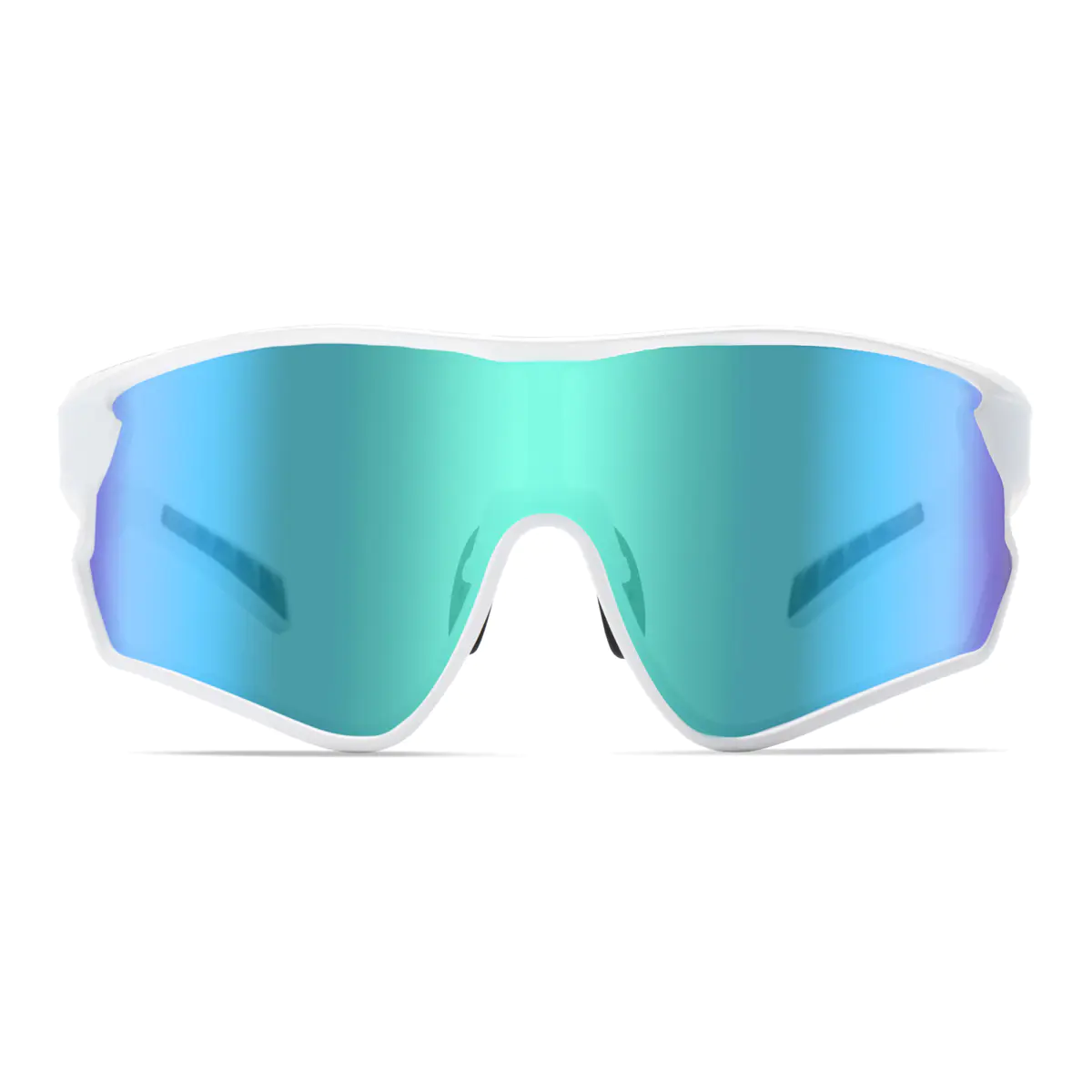 Rectangle Iridescent Green Cycling Sunglasses