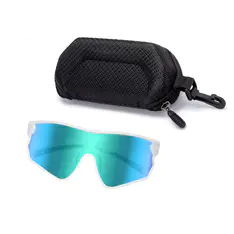 Rectangle Iridescent Green Cycling Sunglasses