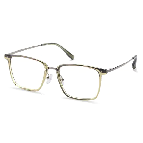 Rectangle Green/Gun Eyeglasses