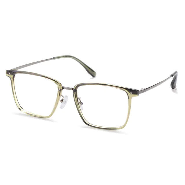 Rectangle Green/Gun Eyeglasses