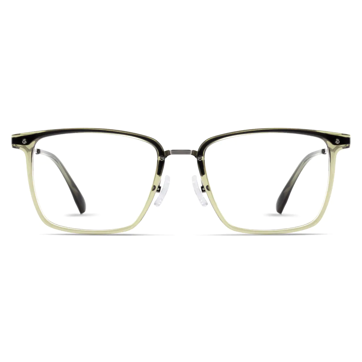 Rectangle Green/Gun Eyeglasses