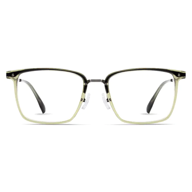 Rectangle Green/Gun Eyeglasses