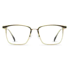 Square Green/Gold Eyeglasses