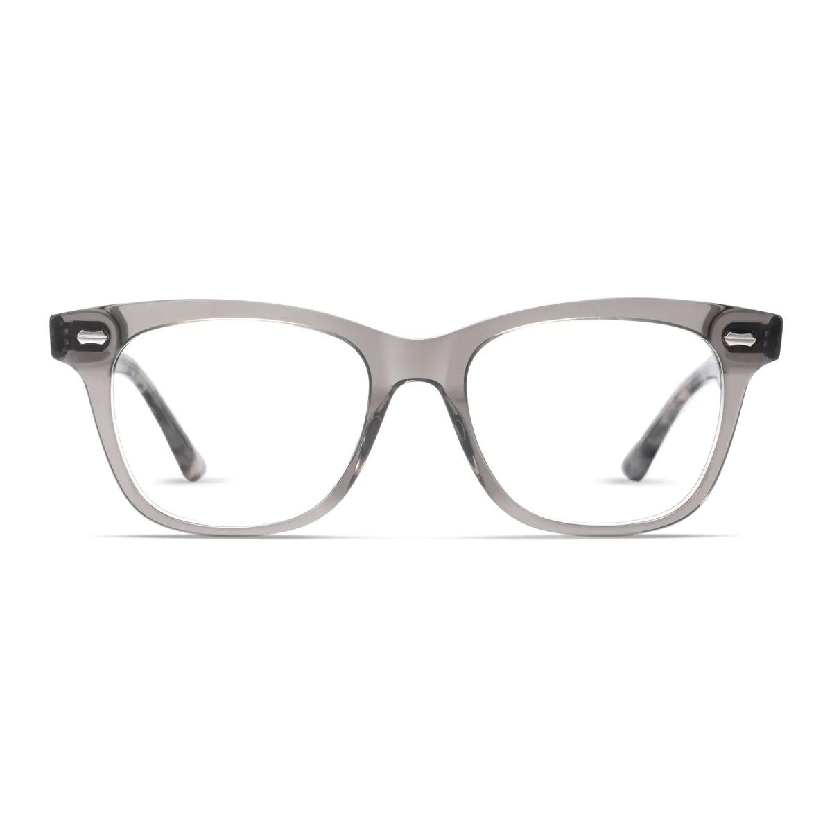 Square Transparent Gray Eyeglasses