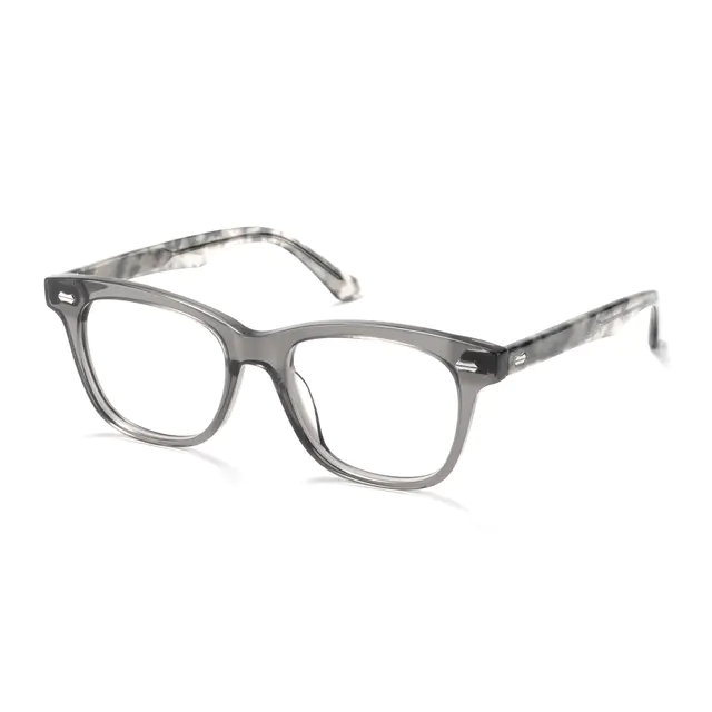 Square Transparent Gray Eyeglasses