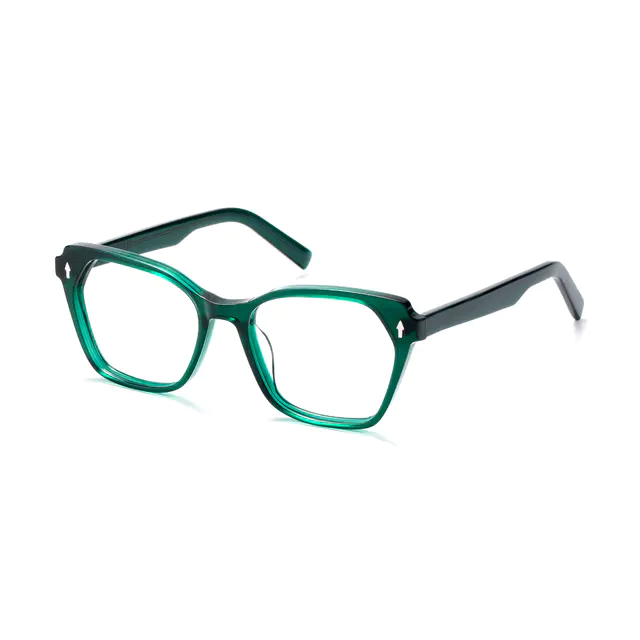 Geometric Green Eyeglasses