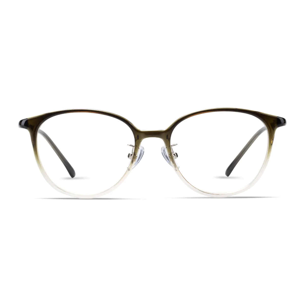 Oval Gradient Brown Eyeglasses