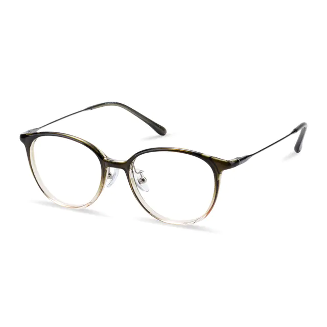 Oval Gradient Brown Eyeglasses