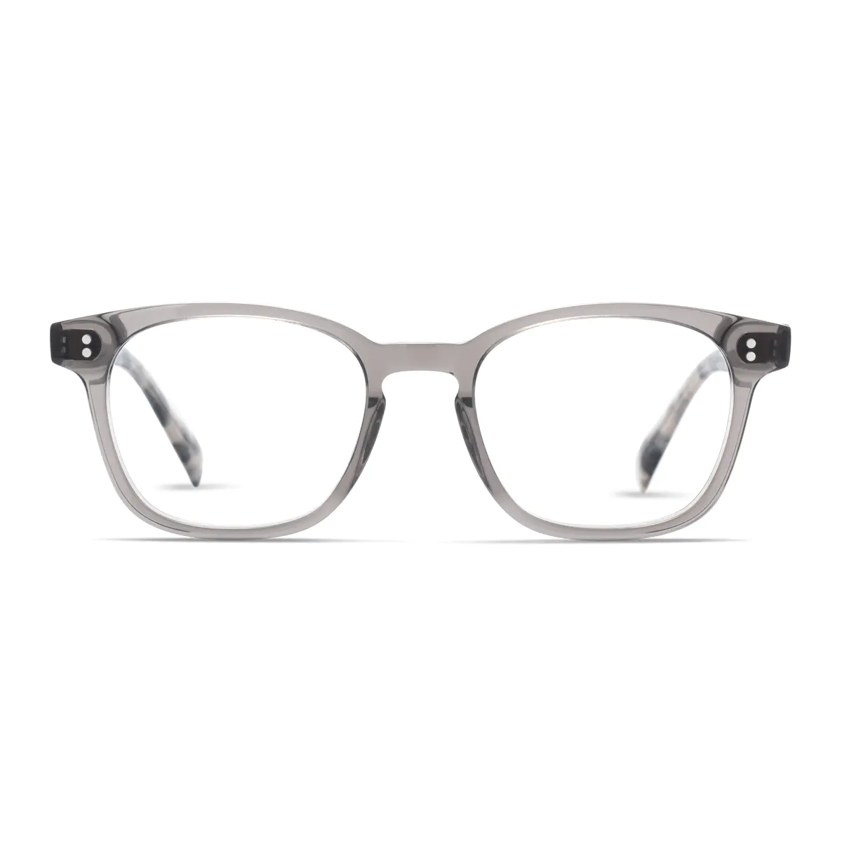 Rectangle Transparent Gray Eyeglasses