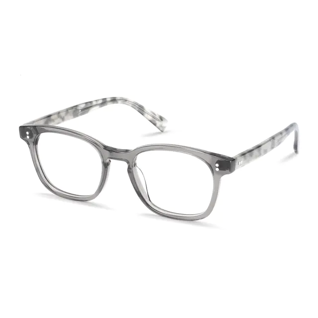 Rectangle Transparent Gray Eyeglasses
