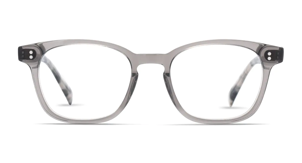 Square Transparent Gray Eyeglasses