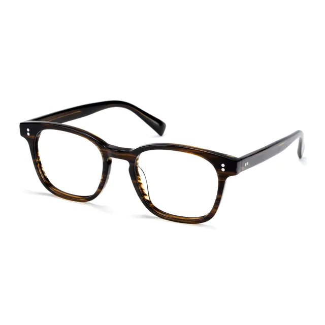 Rectangle Striped/Brown Eyeglasses