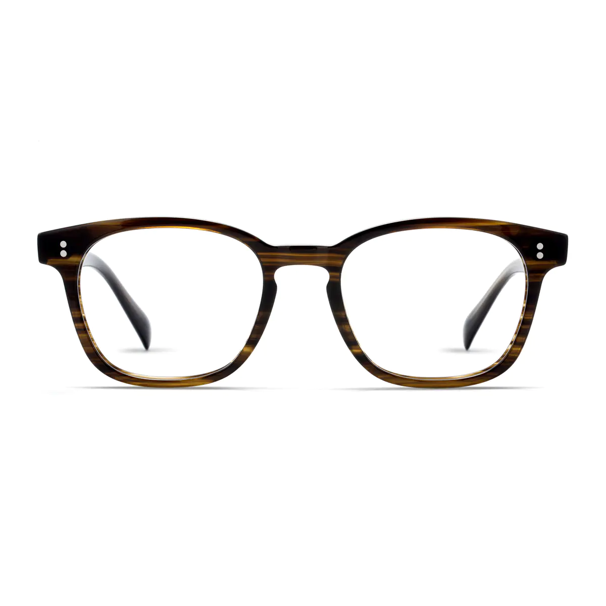 Rectangle Striped/Brown Eyeglasses