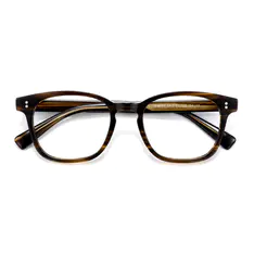 Rectangle Striped/Brown Eyeglasses